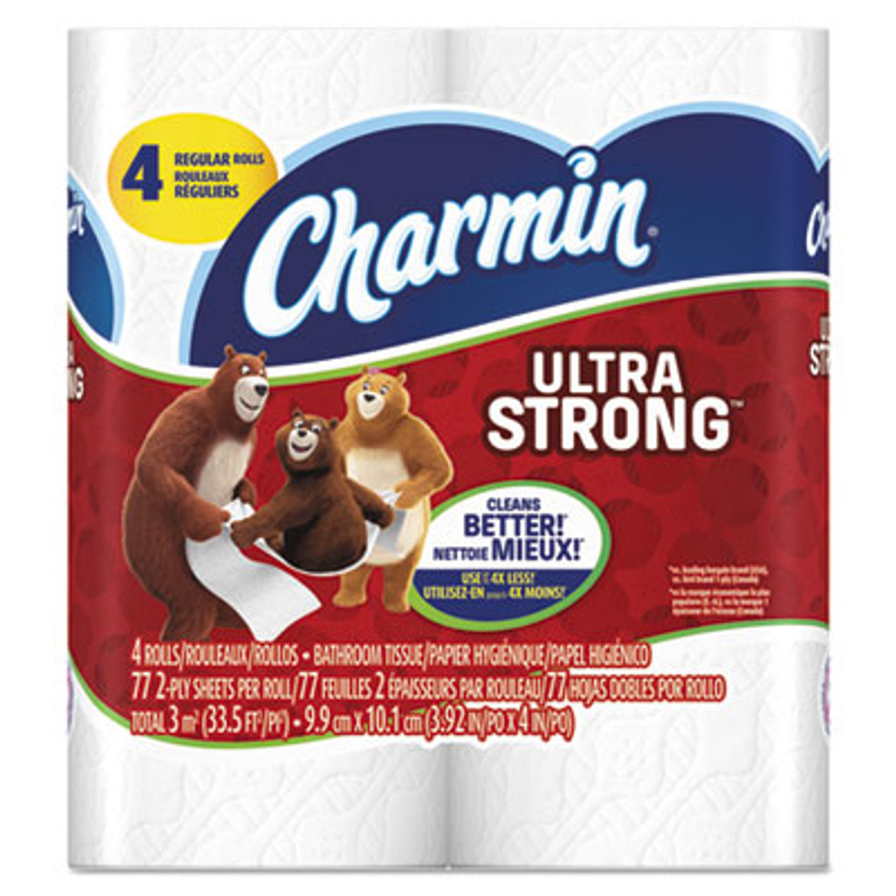 Ultra Strong Bathroom Tissue, 2-Ply, 4x3.92, 77/Roll, 4 Roll/Pack, 24 Pk/Ctn