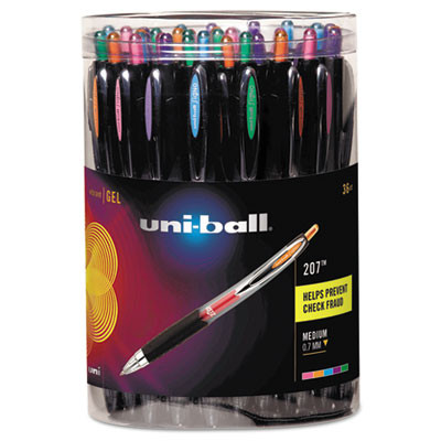 Uni-ball Signo Gel 207 Rollerball Stift – Schwarze Tinte, Medium, 12 Stück