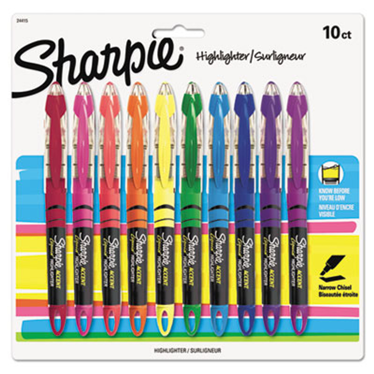 Accent Liquid Pen Style Highlighter, Chisel Tip, Assorted, 10/Set