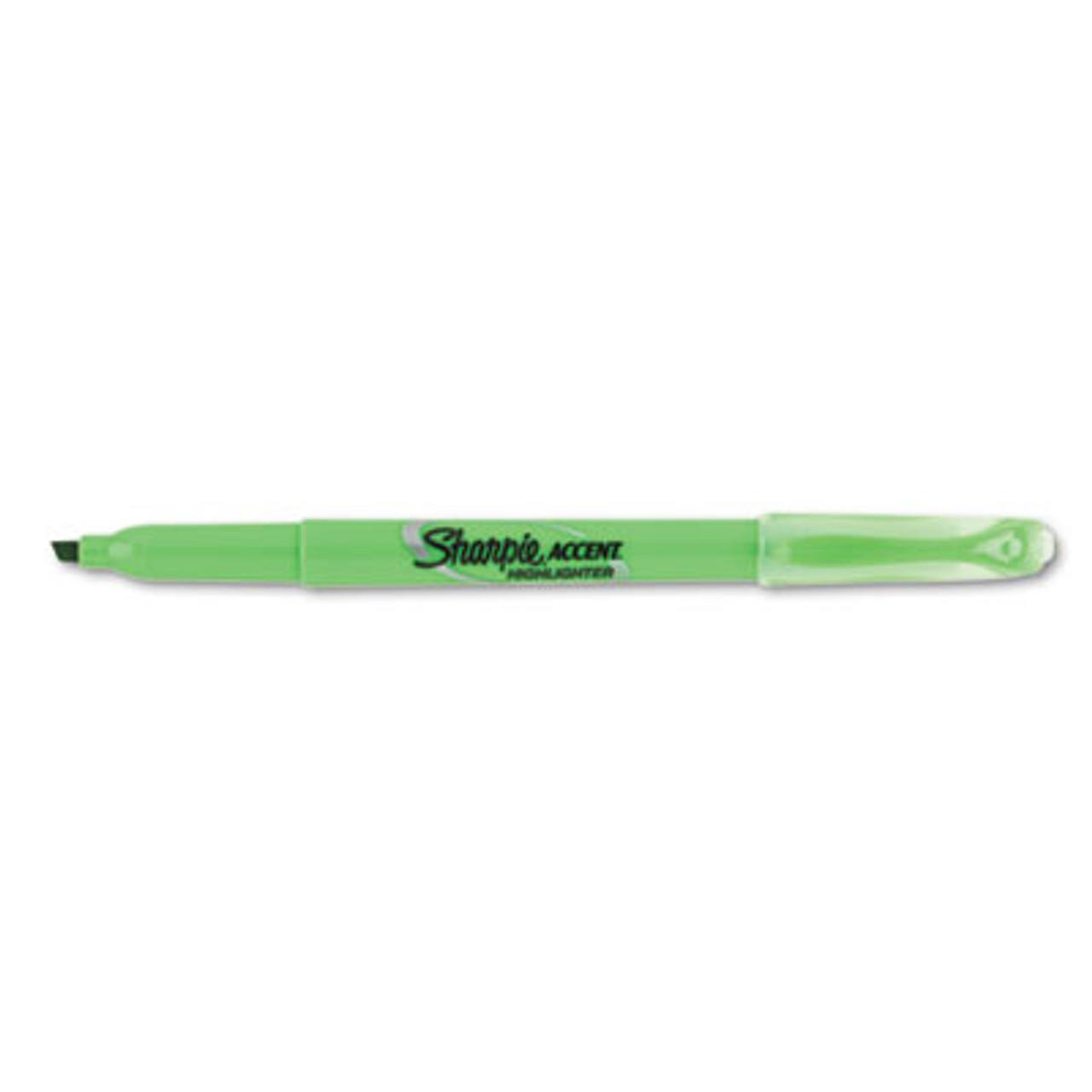 Accent Pocket Style Highlighter, Chisel Tip, Fluorescent Green, Dozen