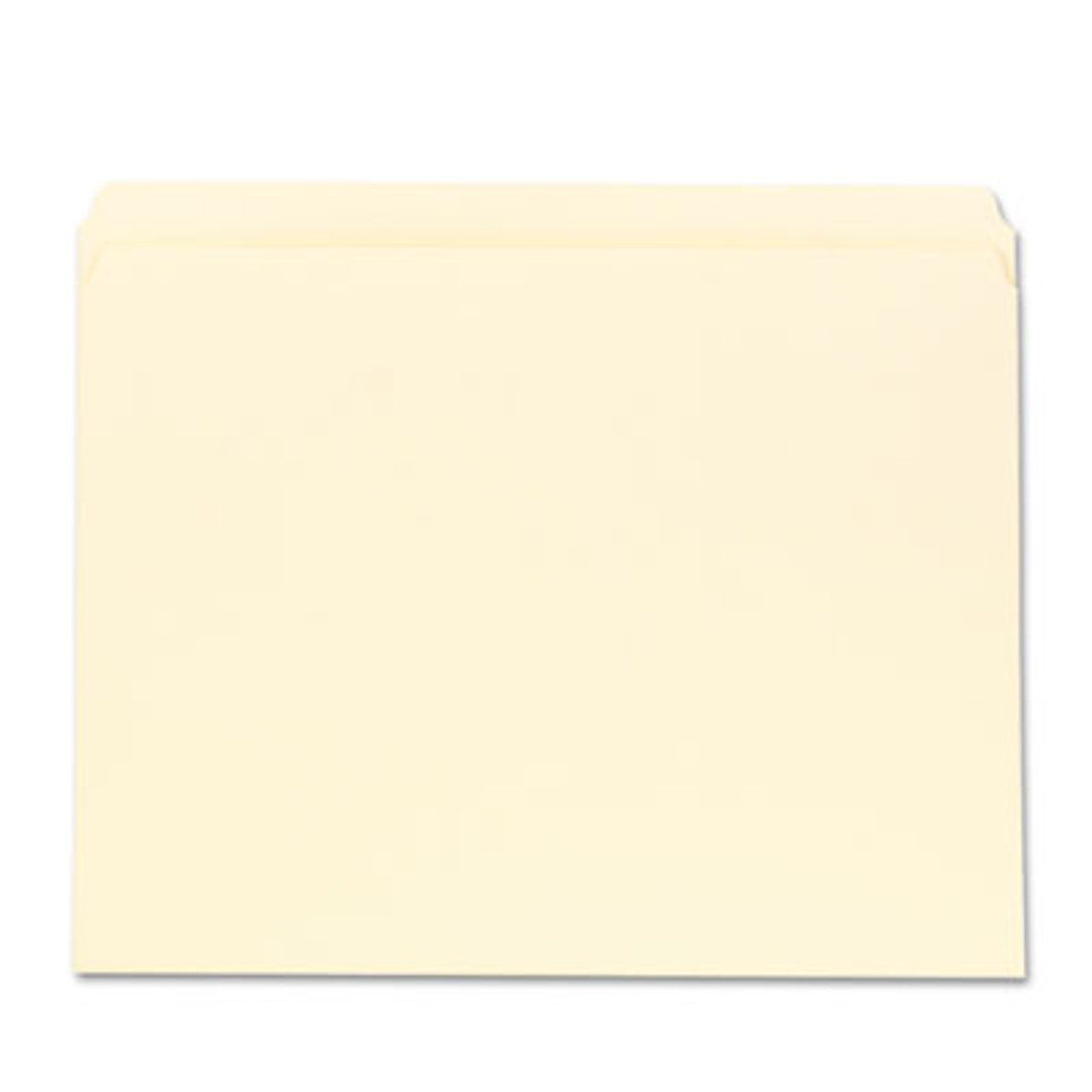 File Folders, Straight Cut, One-Ply Top Tab, Letter, Manila, 100/Box