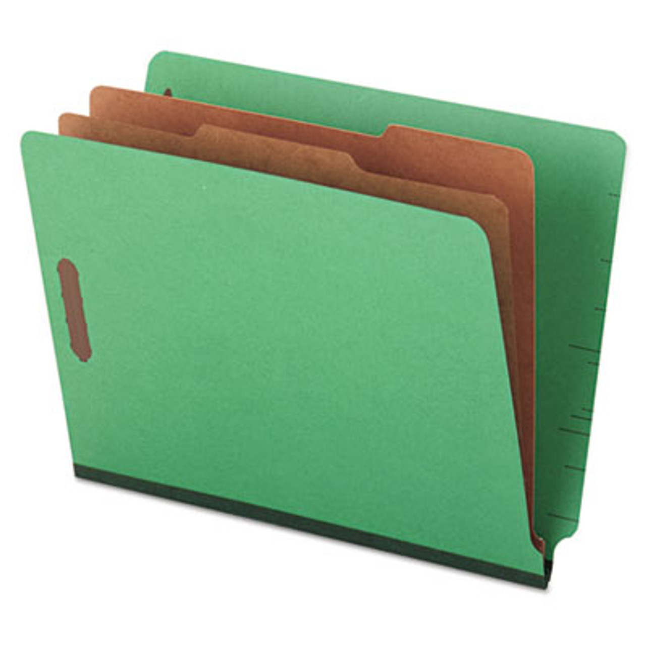 Pressboard End Tab Folders, Letter, Six-Section, Green, 10/Box