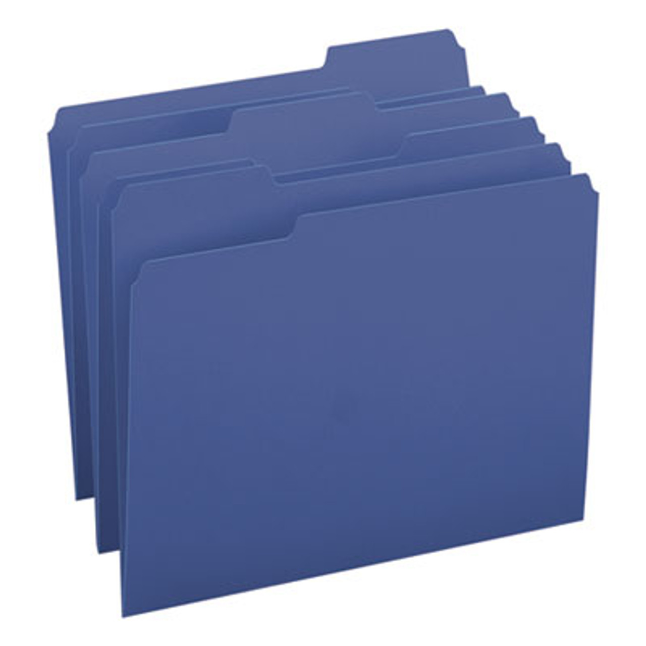 File Folders, 1/3 Cut Top Tab, Letter, Navy, 100/Box