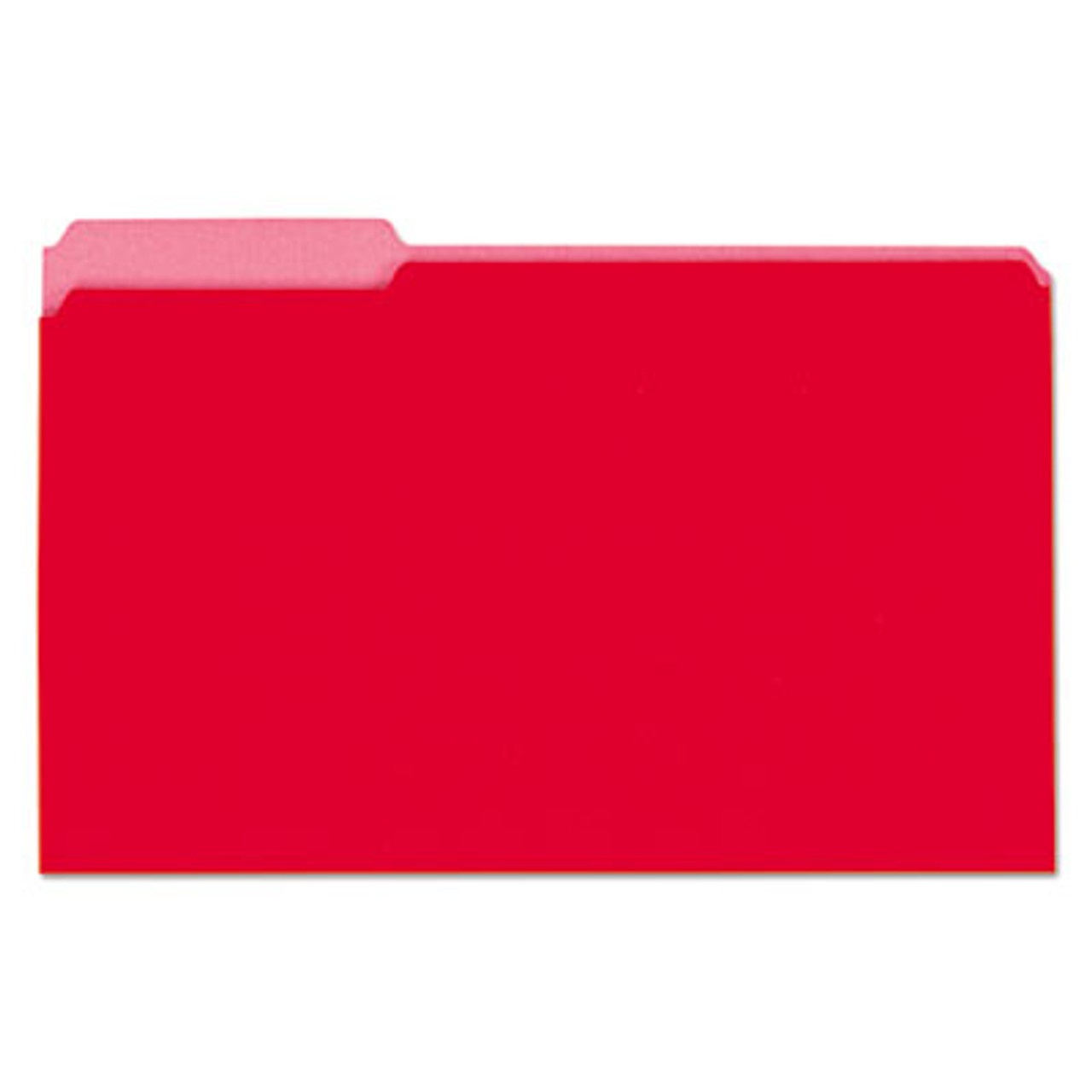 Recycled Interior File Folders, 1/3 Cut Top Tab, Legal, Red, 100/Box