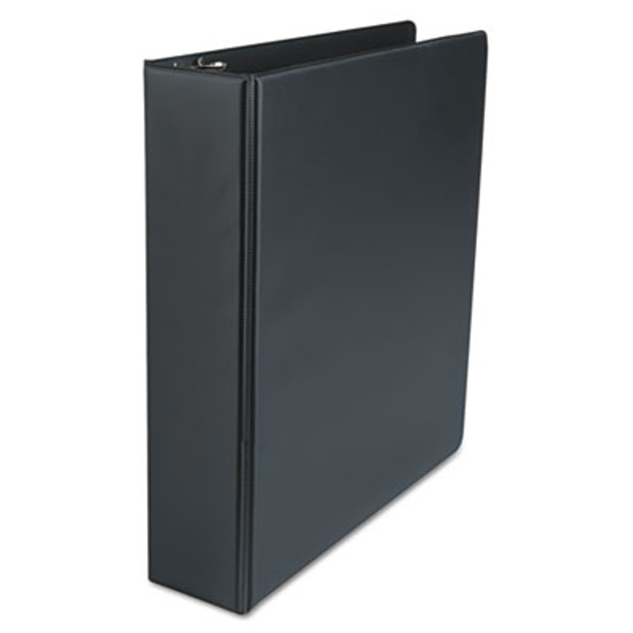 Suede Finish Round Ring Binder, 2" Capacity, Black, 4 per Pack