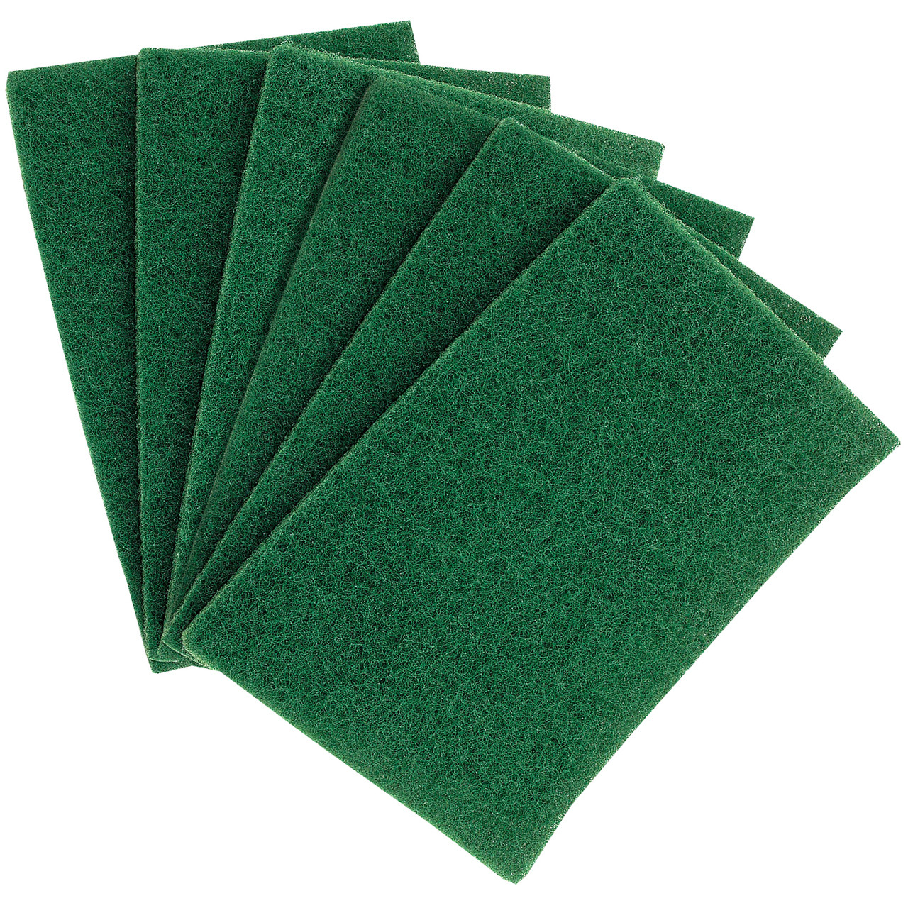 Green Scuff Pads - 4.5" x 6" - 10 Pads/Pack, Medium Coarse