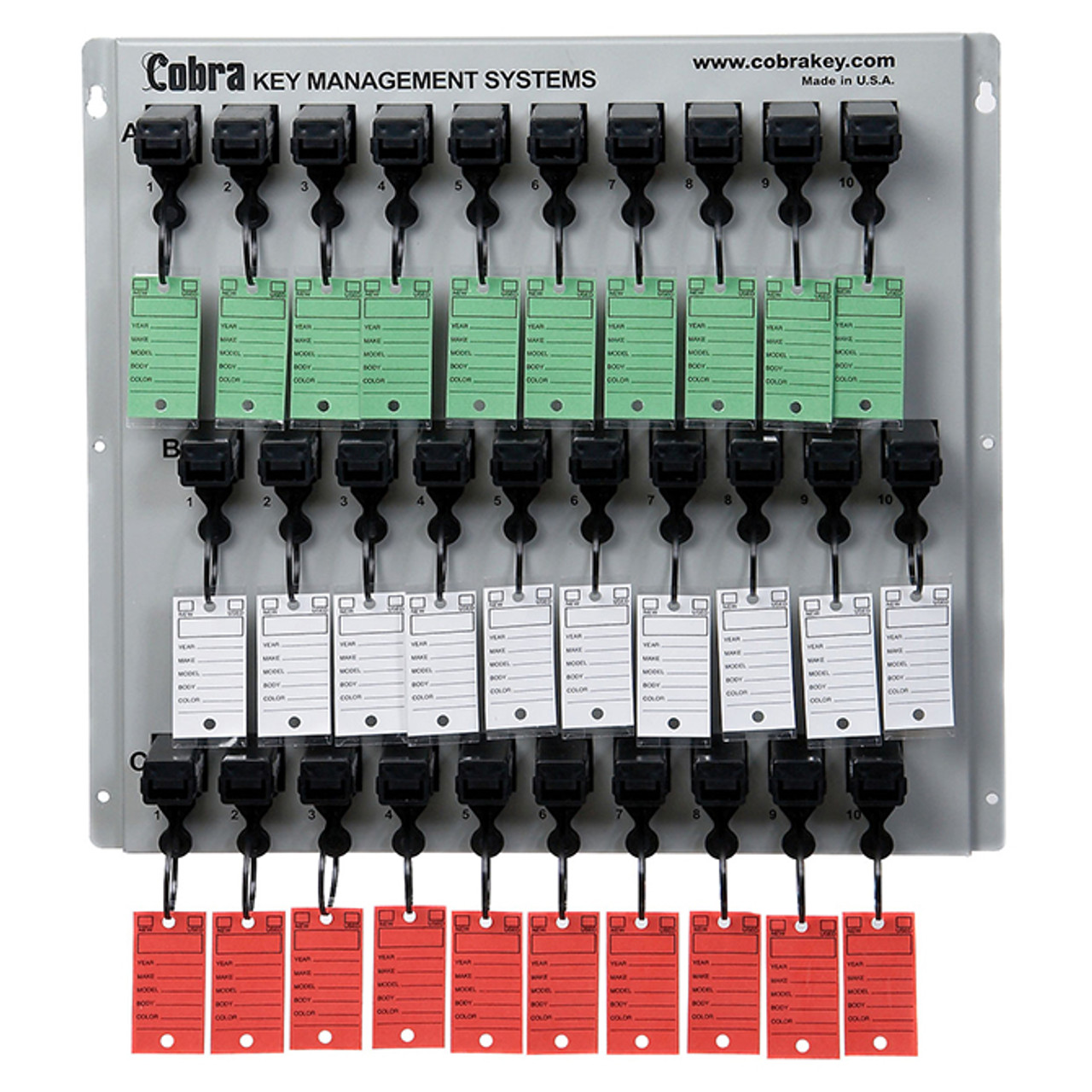 Key Management System - Wall Board - 30 Key System, 13 1/2" x 16 1/2" x 2 1/2", 1 Per Box