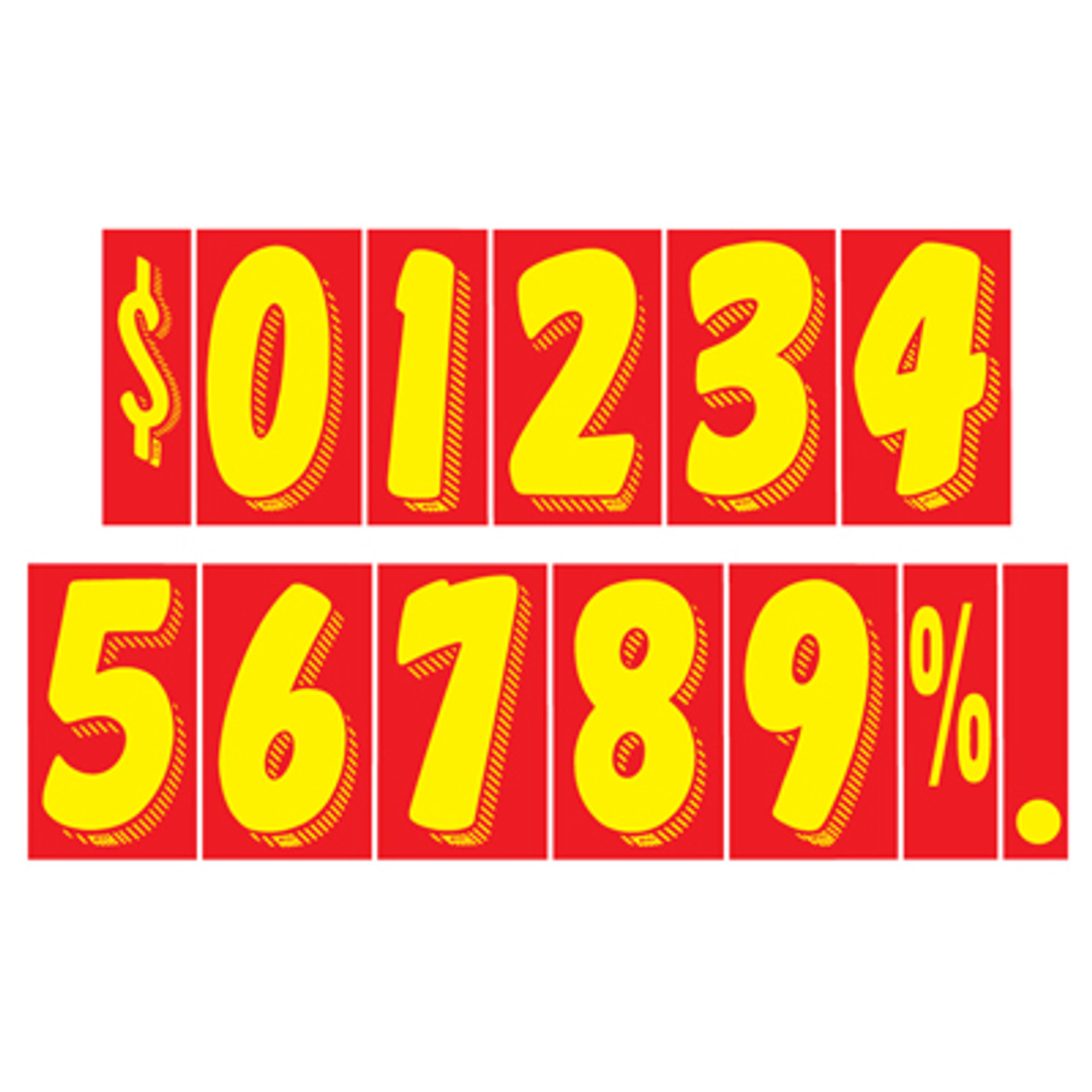 11 1/2" Yellow & Red Adhesive Windshield Numbers