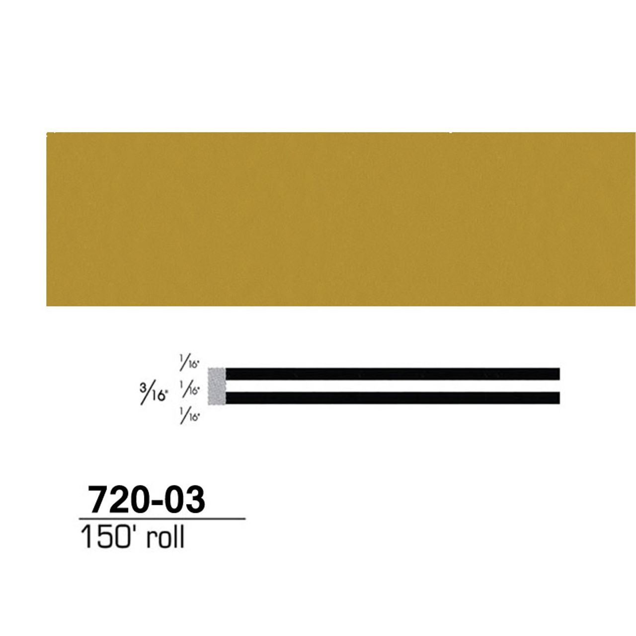 3M(TM) Scotchcal(TM) Striping Tape 72003, Gold met, 3/16 in x 150 ft