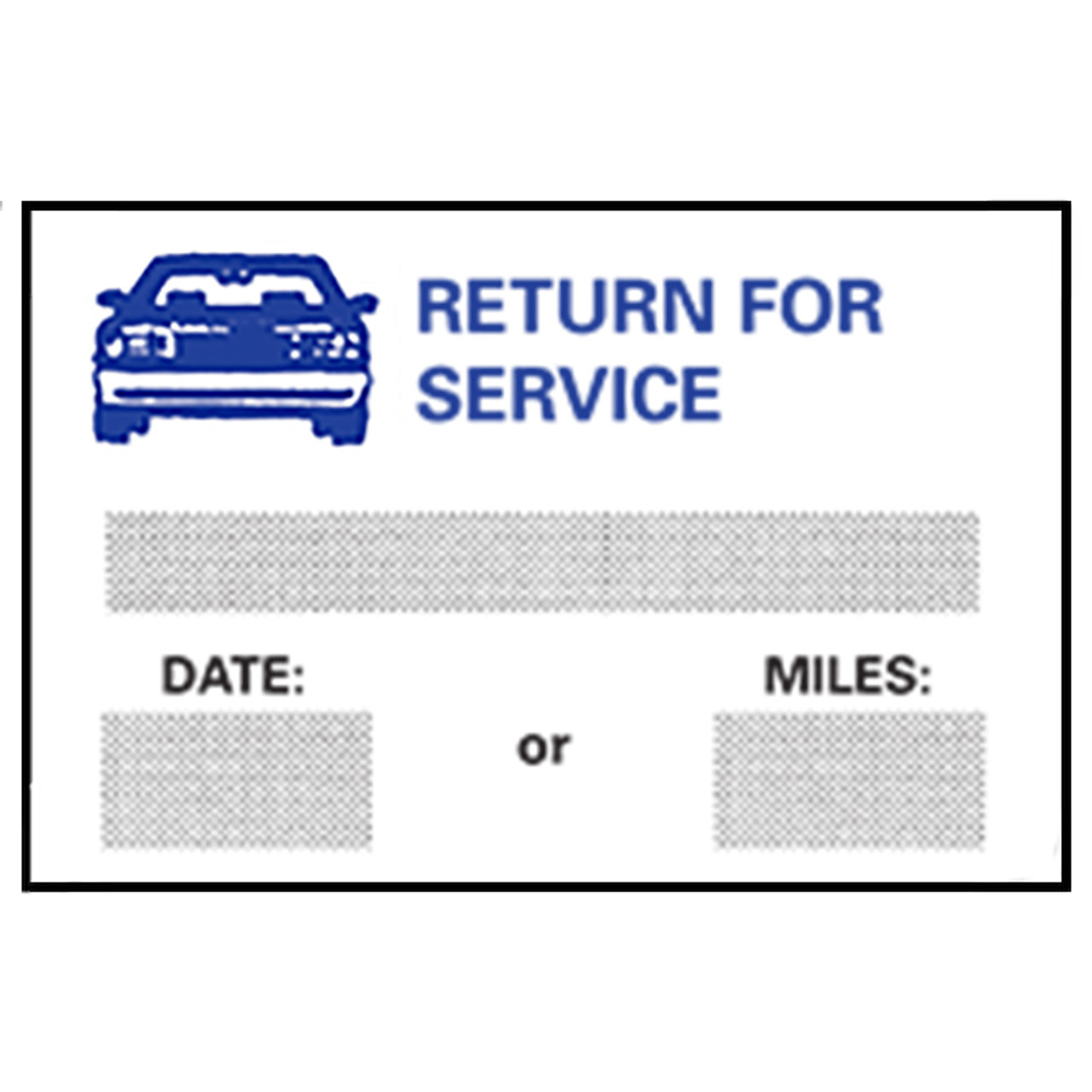 Static Cling Reminders, Stock, Blue Car, Box Of 100