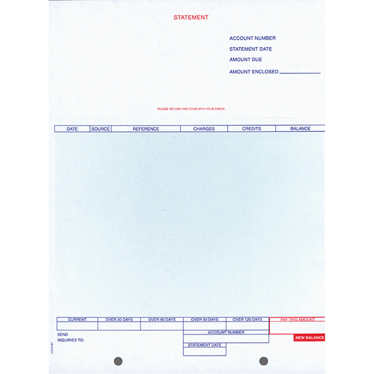 Laser Statement, Balance Forward - LZR-STMT-BF - QTY. 250