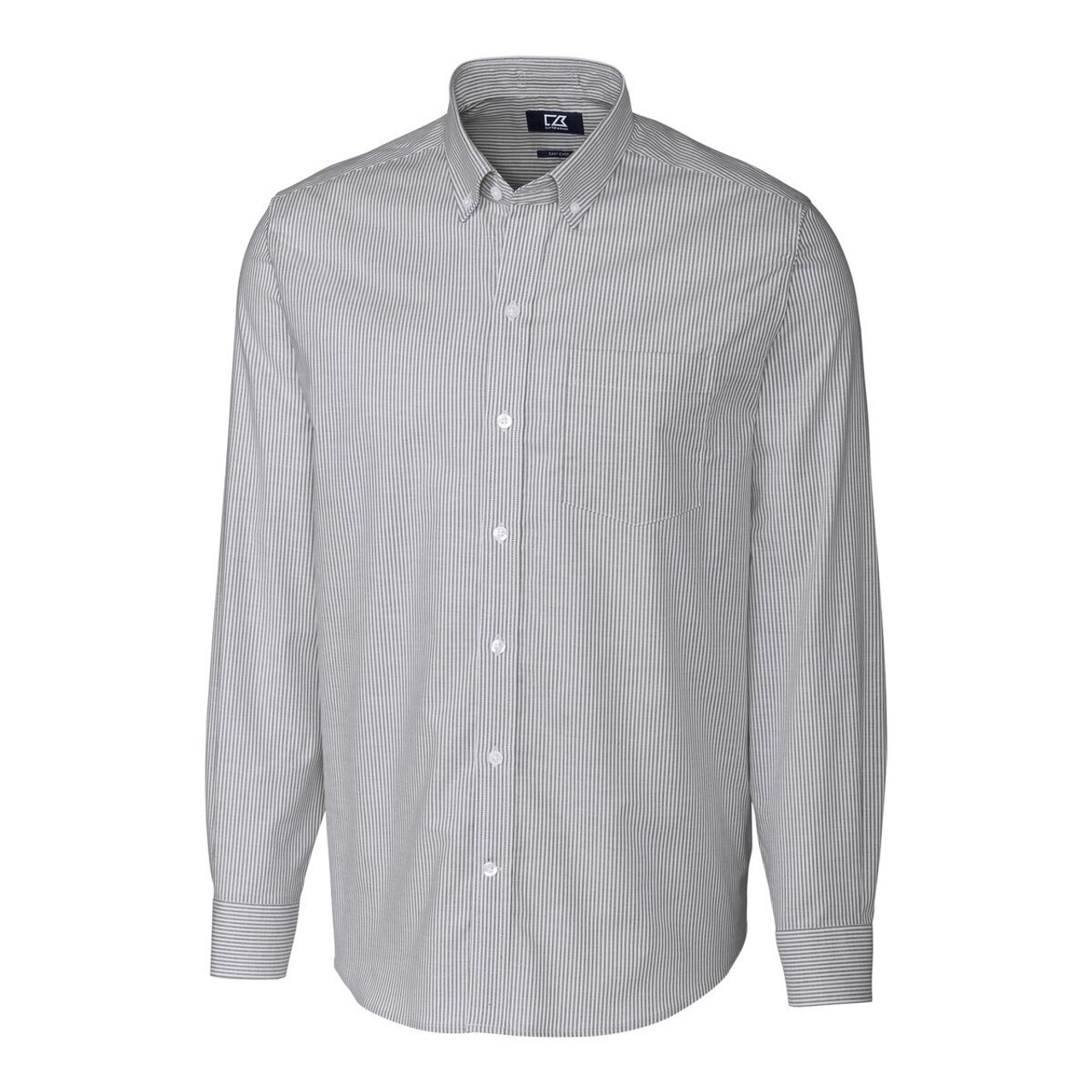 Cutter & Buck Mens L/S Stretch Oxford Stripe