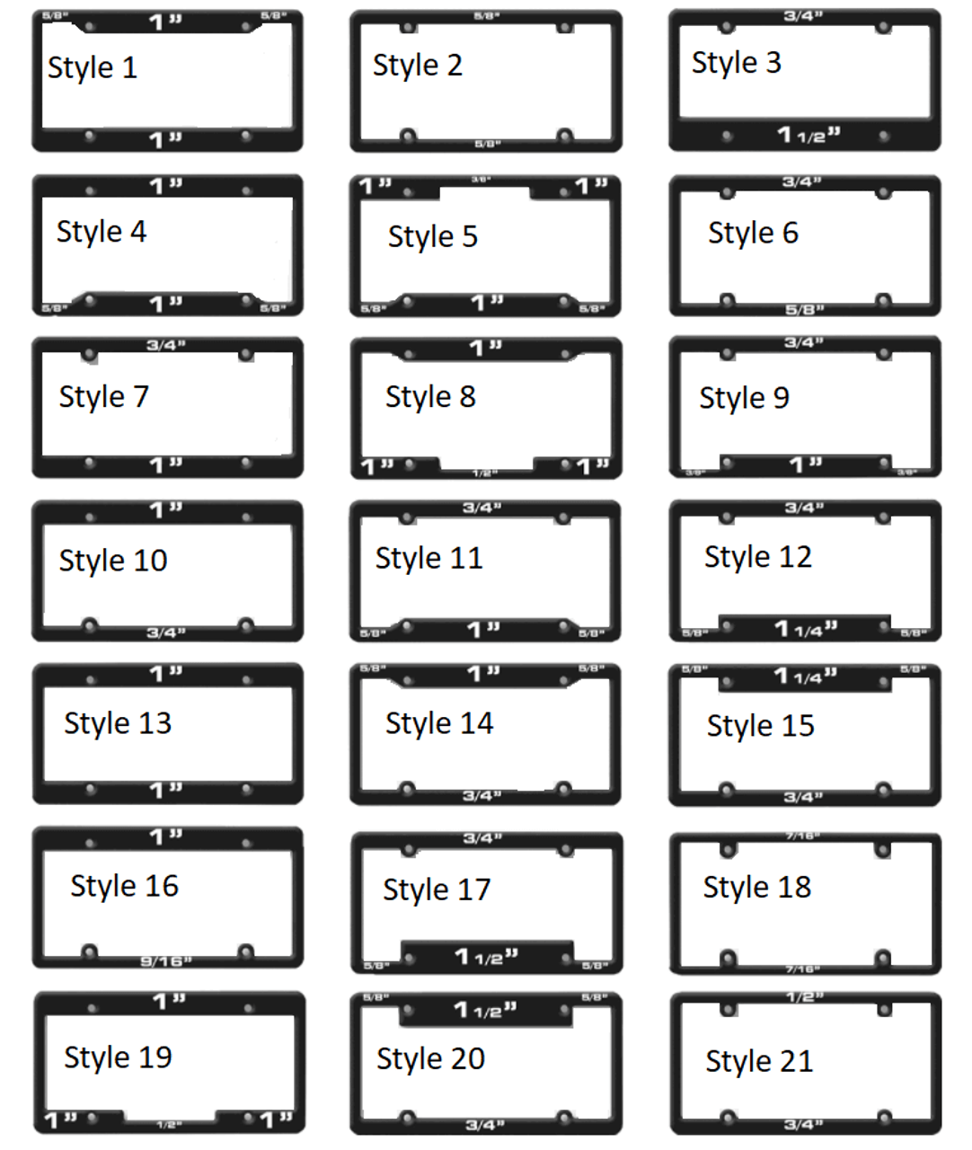 Combo License Plate Frames