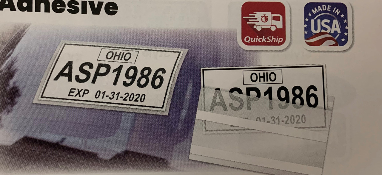 License Plate Tag Bags with Adhesive