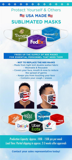 Branded Face Masks, Reusable, Made in the USA