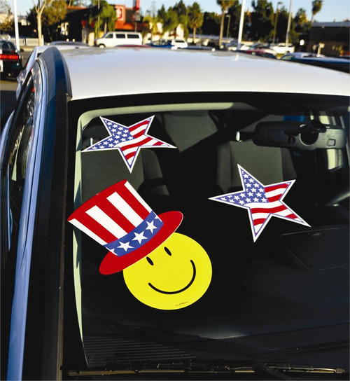 Patriotic Hat Decals, Happy Face and Stars Sold Separately