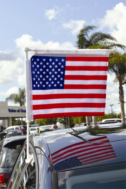 Window Clip-On Car Flag with Boom Pole Window Clip-On Car Flag with Boom Pole