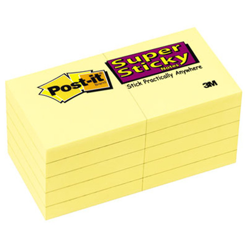 Canary Yellow Note Pads, 1-7/8 x 1-7/8, 90/Pad, 10 Pads/Pack