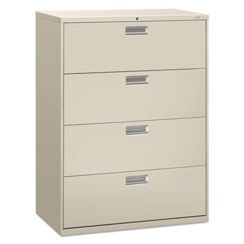 600 Series Four-Drawer Lateral File, 42w x 19-1/4d, Light Gray