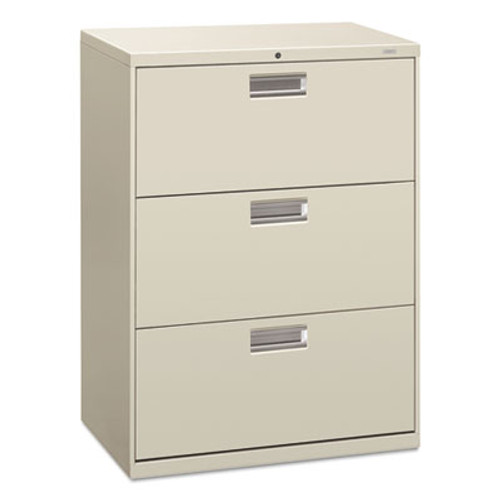 600 Series Three-Drawer Lateral File, 30w x 19-1/4d, Light Gray