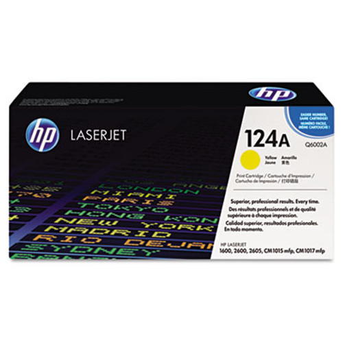 HP 124A, (Q6002A) Yellow Original LaserJet Toner Cartridge
