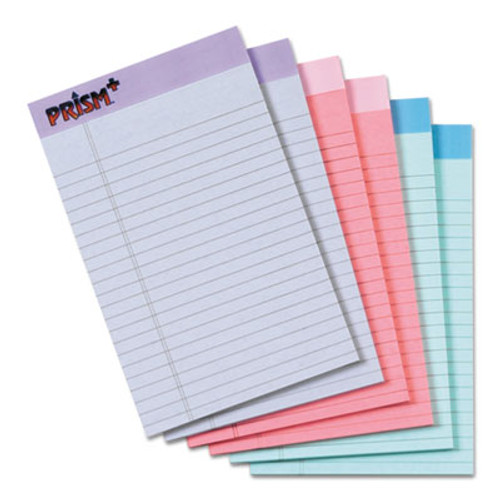 Prism Plus Colored Legal Pads, 5 x 8, Pastels, 50 Sheets, 6 Pads/Pack