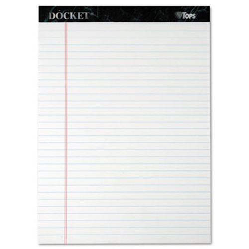 Docket Ruled Perforated Pads, 8 1/2 x 11 3/4, White, 50 Sheets, Dozen