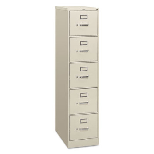 310 Series Five-Drawer, Full-Suspension File, Letter, 26-1/2d, Light Gray