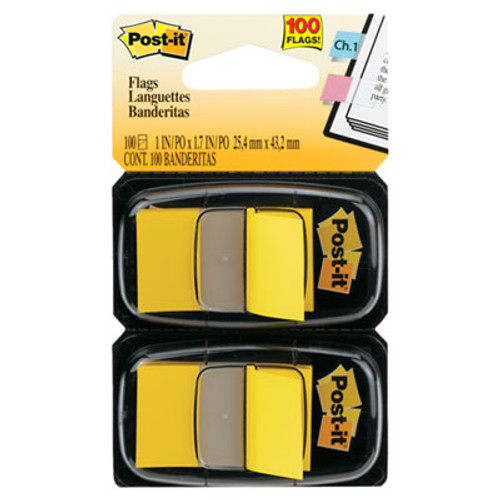 Standard Page Flags in Dispenser, Yellow, 100 Flags/Dispenser
