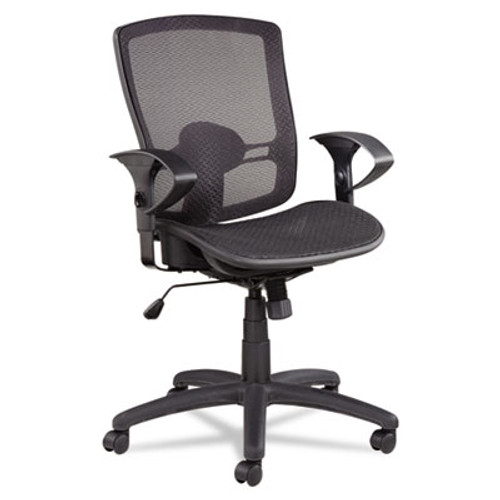 Etros Series Suspension Mesh Mid-Back Synchro Tilt Chair, Mesh Back/Seat, Black