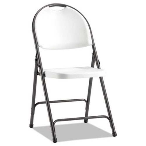 Molded Resin Folding Chair, White/Black Anthracite, 4/Carton