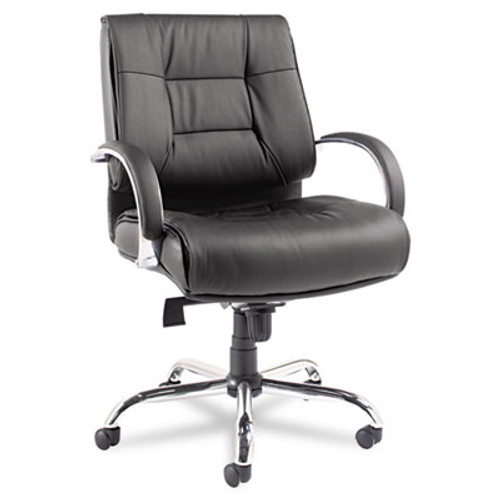 Ravino Big & Tall Series Mid-Back Swivel/Tilt Leather Chair, Black