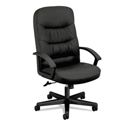 VL641 Series Leather High-Back Swivel/Tilt Chair, 25 3/4w x 28 1/2d x 47h, Black