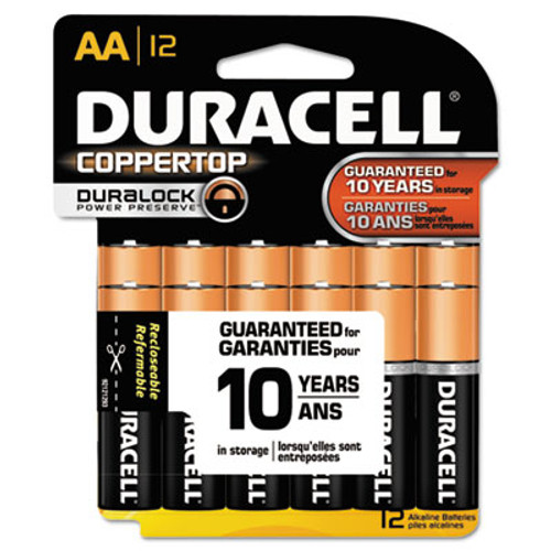 CopperTop Alkaline Batteries with Duralock Power Preserve Technology, AA, 12/Pk