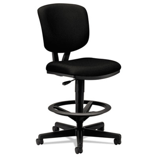 Volt Series Adjustable Task Stool, Black Fabric