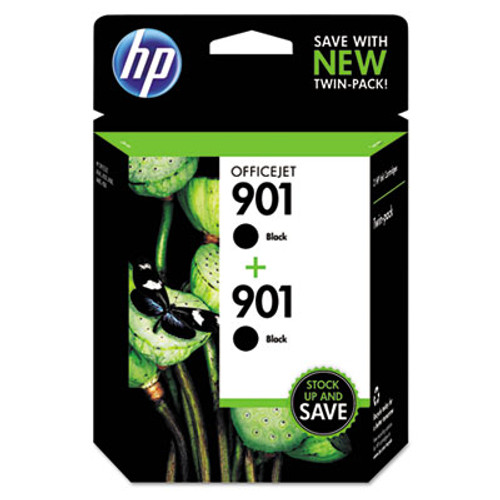 HP 901, (CZ075FN) 2-pack Black Original Ink Cartridges