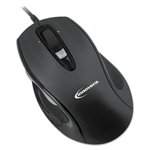 Full-Size Wired Optical Mouse, USB, Black