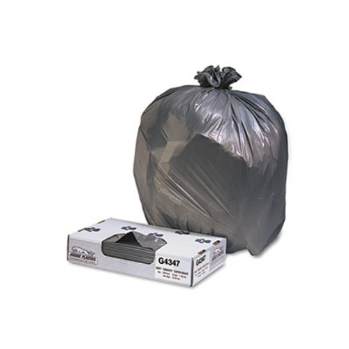 Low-Density Commercial Can Liners, 56gal, 1.7mil, Black, 100/Carton