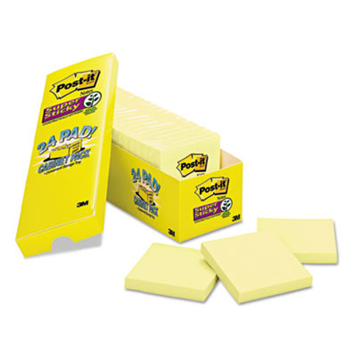 Canary Yellow Note Pads, 3 x 3, 90/Pad, 24 Pads/Pack