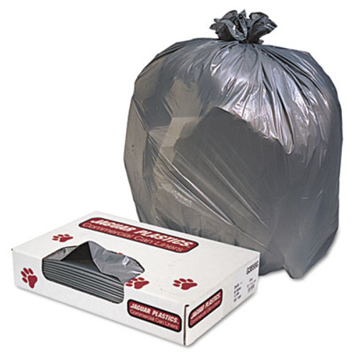 Low-Density Commercial Can Liners, 60gal, 1.3mil, Gray, 100/Carton