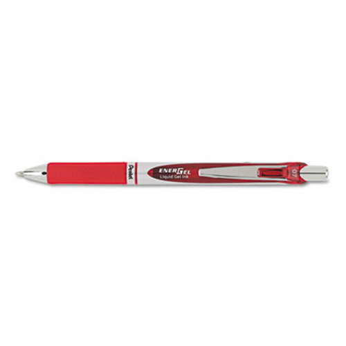 EnerGel RTX Retractable Liquid Gel Pen, .7mm, Black/Gray Barrel, Red Ink