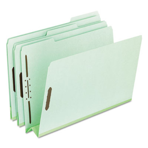 Pressboard Folders, 2 Fasteners, 3" Expansion, 1/3 Cut, Letter, Green, 25/Box