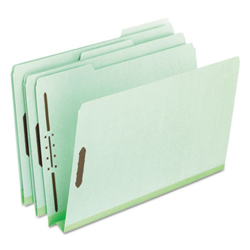 Pressboard Folders, 2 Fasteners, 2" Expansion, 1/3 Cut, Legal, Green, 25/Box