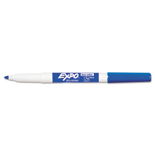 Low Odor Dry Erase Marker, Fine Point, Blue, Dozen