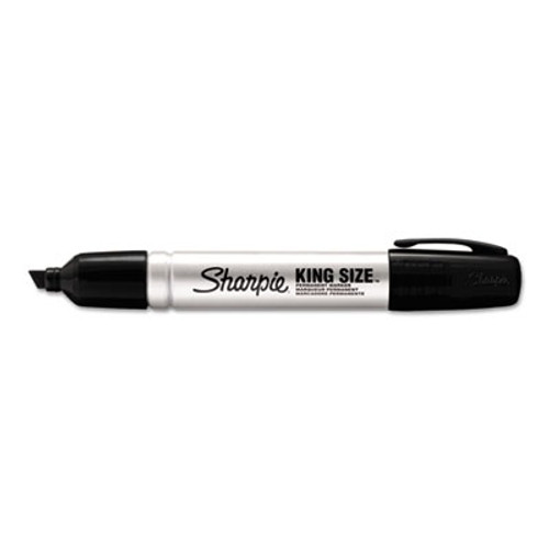 King Size Permanent Marker, Chisel Tip, Black, Dozen