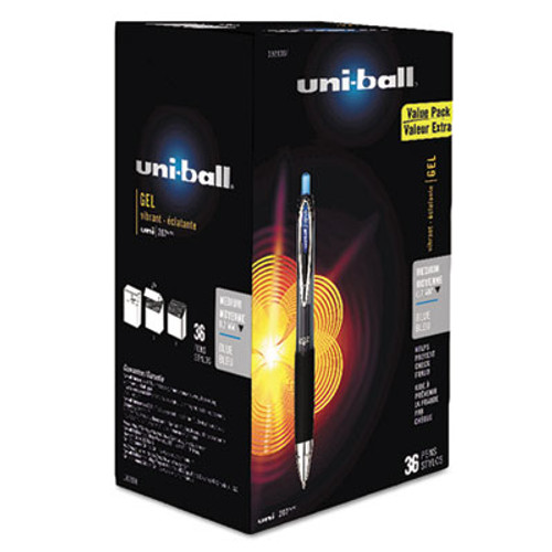 Signo Gel 207 Roller Ball Retractable Gel Pen, Blue Ink, Medium, 36/Box