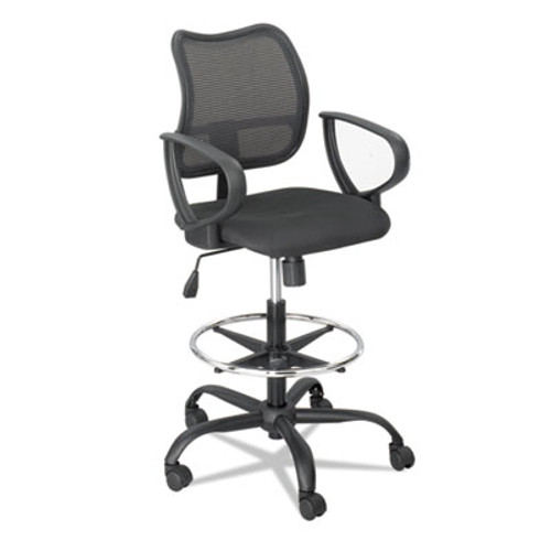 Vue Series Mesh Extended Height Chair, Acrylic Fabric Seat, Black