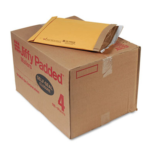 Jiffy Padded Self-Seal Mailer, #4, 9 1/2 x 14 1/2, Golden Brown, 100/Carton