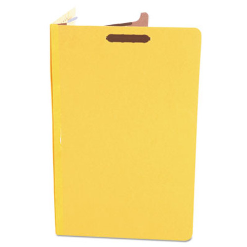 Pressboard Classification Folders, Legal, Four-Section, Yellow, 10/Box