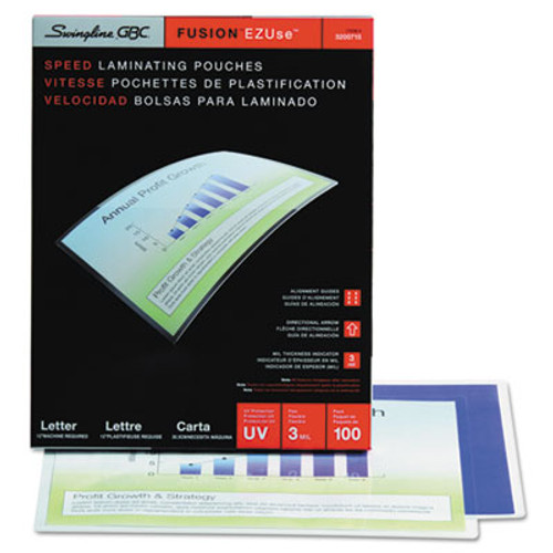 Fusion EZUse Premium Laminating Pouches, 3 mil, 11 1/2 x 9, 100/Box